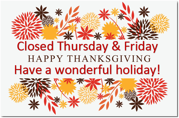 Closed-Thanksgiving